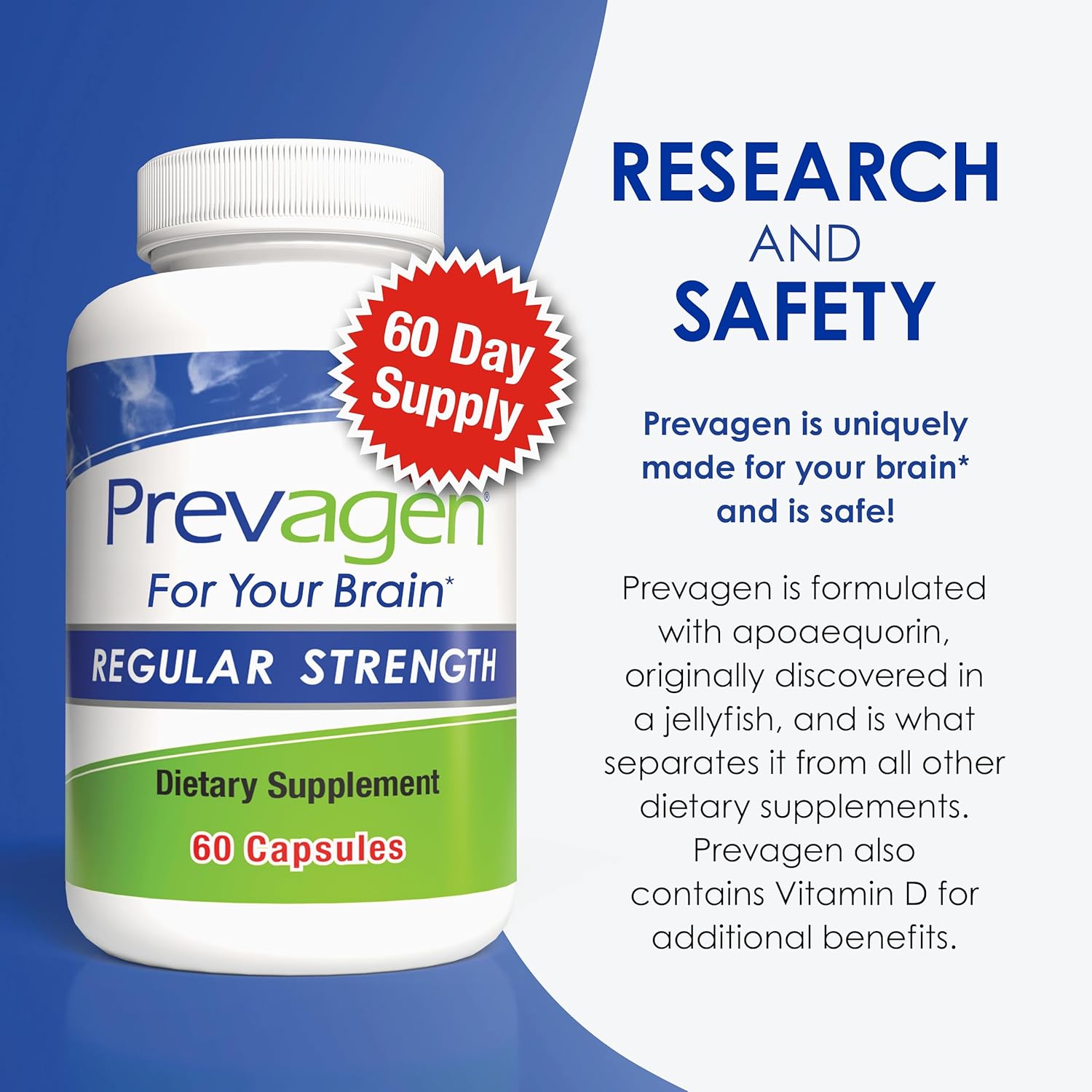 Prevagen Regular Strength – 10 mg (60 Capsules)
